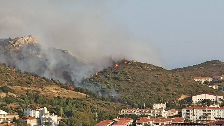 Datça’daki yangın yerleşim yerlerini tehdit ediyor