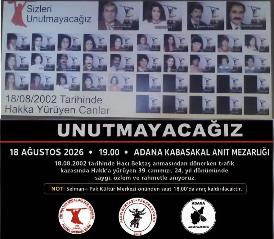 39 Can, 24 Yıl Sonra Adanada Anılacak