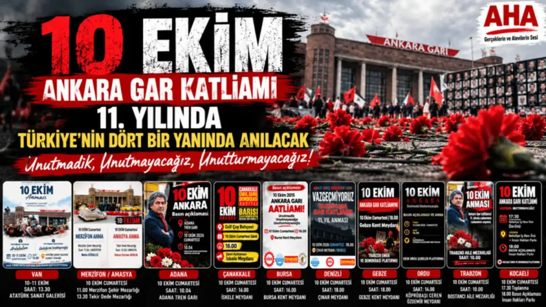 10 Ekim Ankara Gar Katliamı’nın 11. Yılında Türkiye Genelinde Anmalar Düzenlenecek
