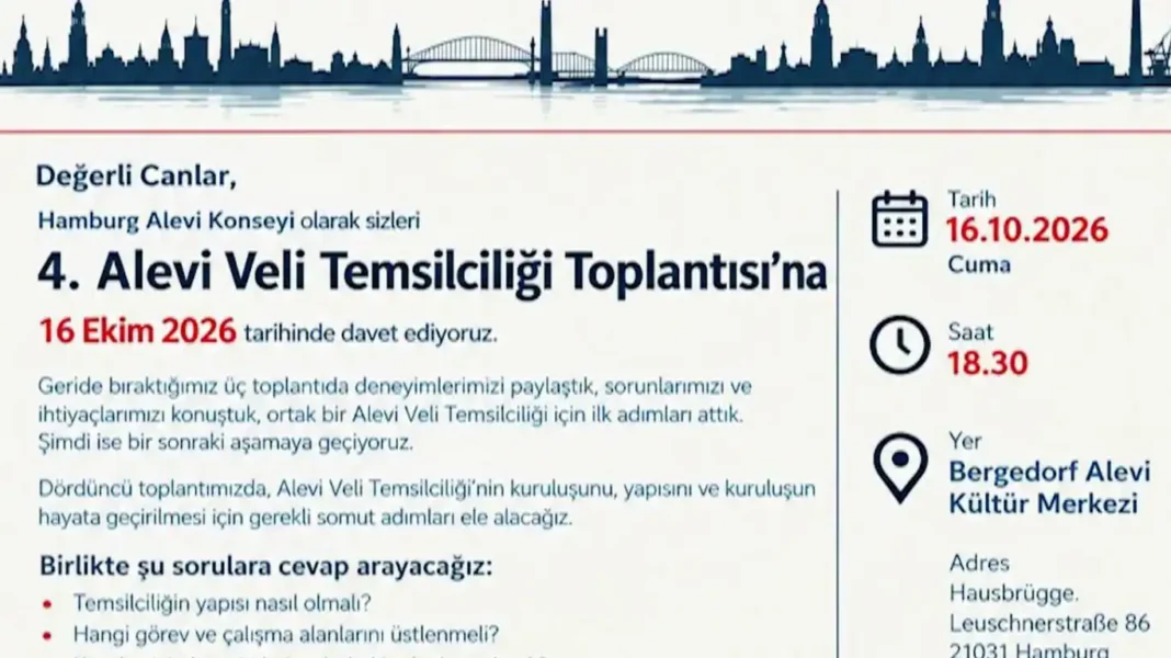 Hamburg Alevi Konseyi: 4. Alevi Veli Temsilciliği Toplantısı 16 Ekim'de